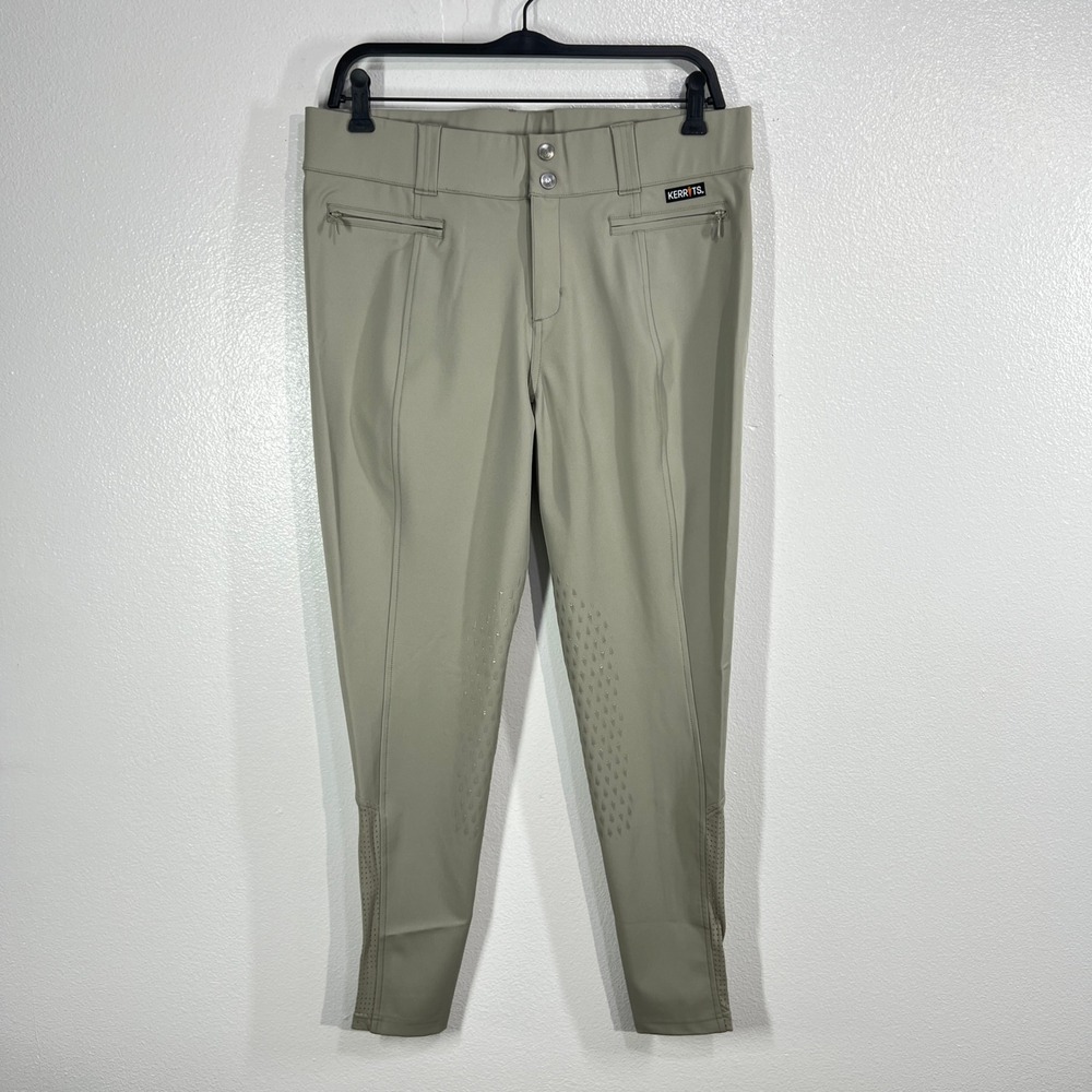 Kerrits Riding Breeches Womens Large Tan Knee Grip Stretch Equestrian Pants